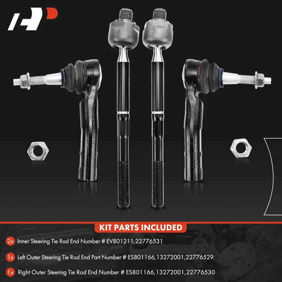 Conjunto de varilla de amarre interior exterior A-Premium 4x para Buick LaCrosse Regal Cadillac XTS Foto 2 de 4