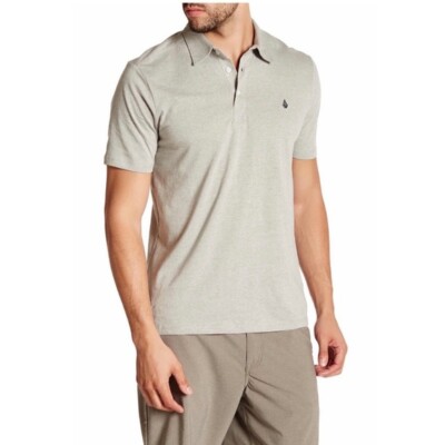 Volcom Grey Banger Polo Shirt Mens Small NEW