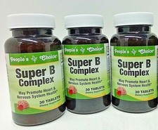 LOT 3 x Super B Complex 30 Tablets/Bottle Vitamin B1,B2,B6,B12,Niacin NEW SEALED