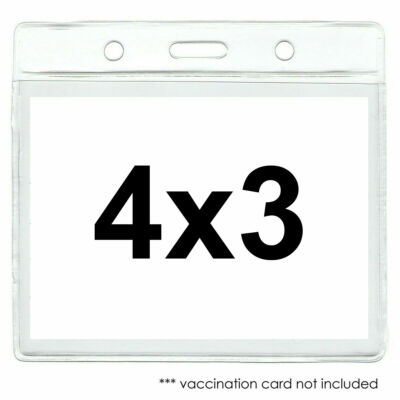 4x3 card sleeve Inches Horizontal Badge Holder, Clear ID Holder with Waterproof Resealable Zip Type Protector, Badge Fits Name Tag Holder/RFID/Proximity/Credit Card(Holders,50PCS) : Office Products lasting use Custom Printed 2 3/4 x