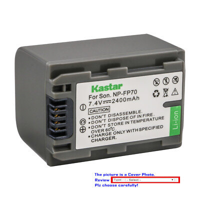 Kastar Replacement Battery Pack for Sony NP-FP70 BC-TRP/TRH/TRV BC-VH1 AC-VQH10