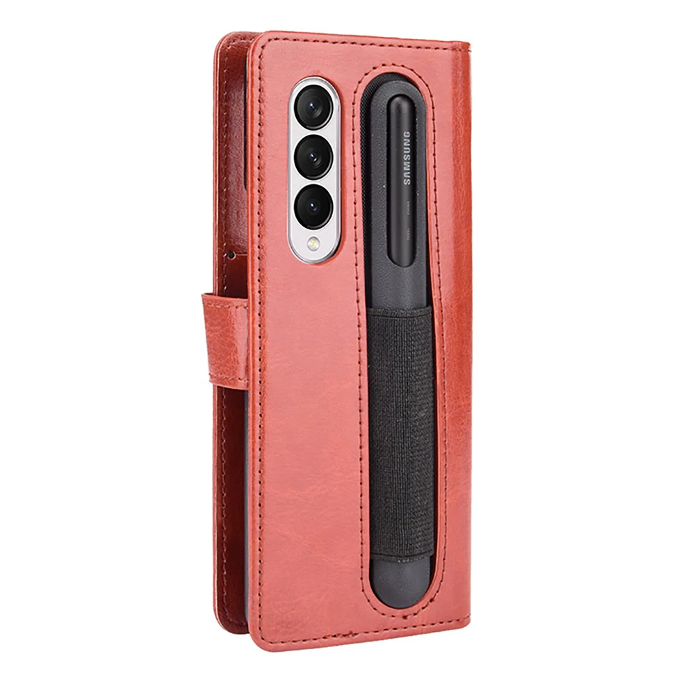 Samsung Galaxy Z Fold 3 Leather Case with Pen Slot & Card Holder