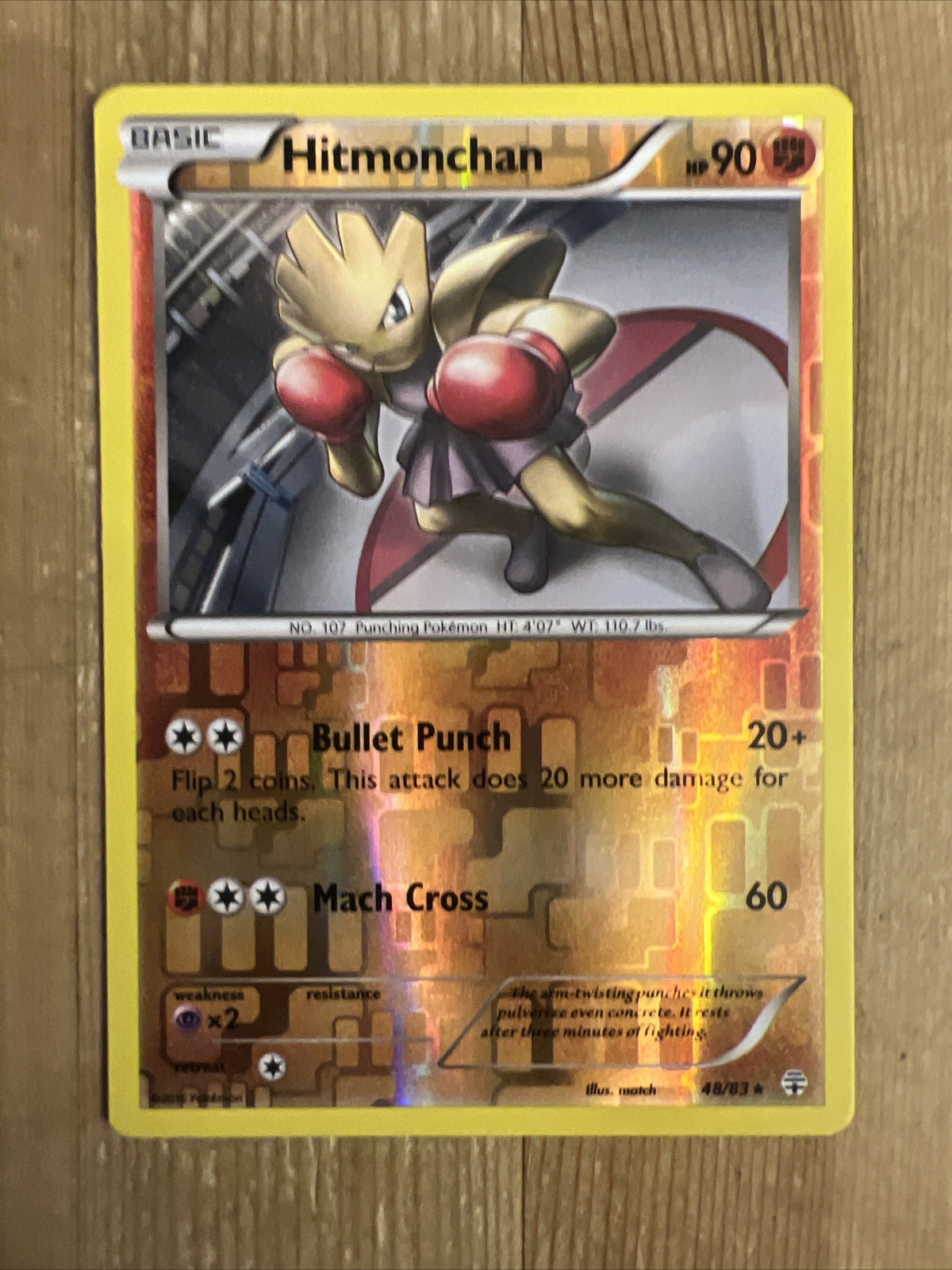 Hitmonchan 48/83 Reverse Holo Foil Generations Pokemon Card LP