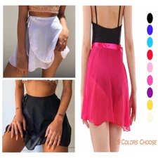 Sheer Wrap Skirt Ballet Tutu Skirt Dress Up Belly Dance Wear Festival Wrap Skirt