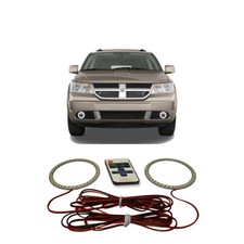 Bright White Rf Led Fog Light Halo Ring Kit For Dodge Journey 09-13 Bright White Rf Led Fog Light Halo Ring Kit For Dodge Journey 09-13