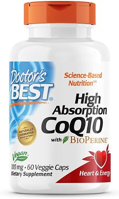 DOCTOR'S BEST, HIGH ABSORPTION COQ10 BioPerine 100mg 60 Veg. Kapseln SUPER PREIS