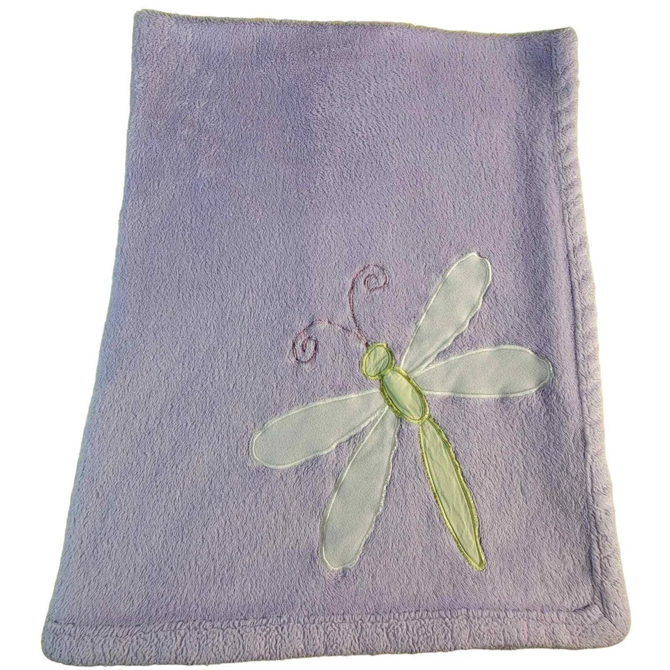 TIDDLIWINKS Baby Blanket Purple Dragonfly Firefly Butterfly HTF Lovey Lavender - Image 2 of 4