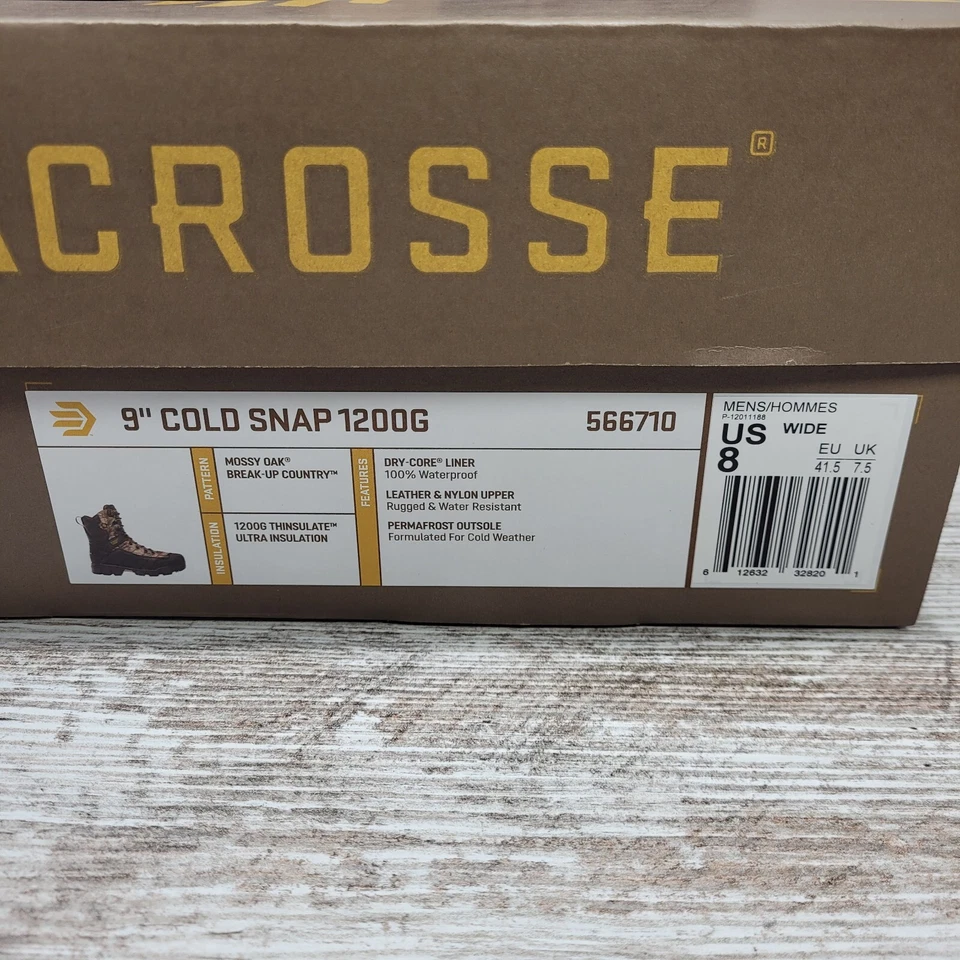 LaCrosse 9" Cold Snap 1200G 566710 Mens Boots Hunting Work Size 8 Wide  - Image 3 of 4