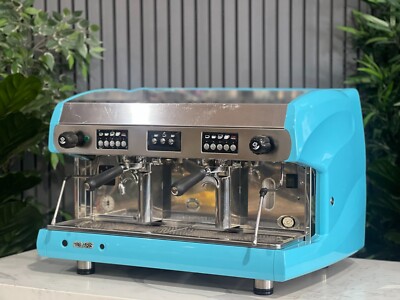 WEGA POLARIS 2 GROUP ESPRESSO COFFEE MACHINE LIGHT BLUE HIGH CUP COMMERCIAL CAFE