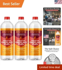 3 x 1 Liter Bio Ethanol Fuel - Smokeless & Sustainable for Fireplaces and Pits
