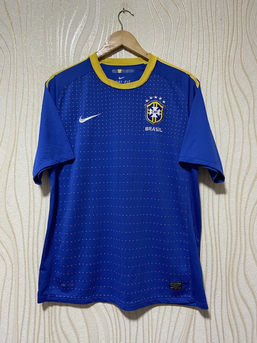 BRASIL 2010 2011 AWAY FOOTBALL SHIRT SOCCER JERSEY NIKE 369251 493 sz L MEN