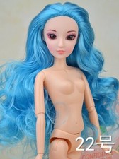 Toy 1/6 Doll Head With Blue Hair 3D Real Eye 12 Joints Doll Body For 1/6 Doll