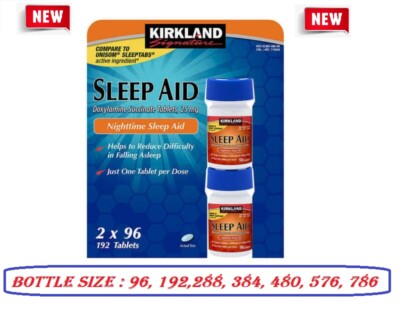 Kirkland Signature Sleep Aid Doxylamine Succinate 25mg Fall Asleep Fast Tablets 