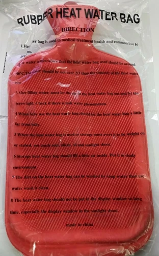 Rubber HOT Water Bottle Bag Warm Relaxing Heat Cold Therapy Leak proof 12" X 6"