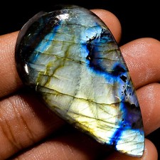 Natural Labradorite Pear Shape Cabochon Loose Gemstone 80 Ct 48X27X7 mm EE-40852