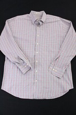 Peter Millar Summer Comfort Dress Shirt Men XL Multi Color Plaid Check Button Up