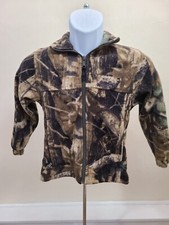 Columbia YOUTH Fleece Jacket Size 8 Camouflage Zip Up Zip Pockets Green/Browns