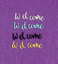 WELCOME  4 die cuts scrapbook cards