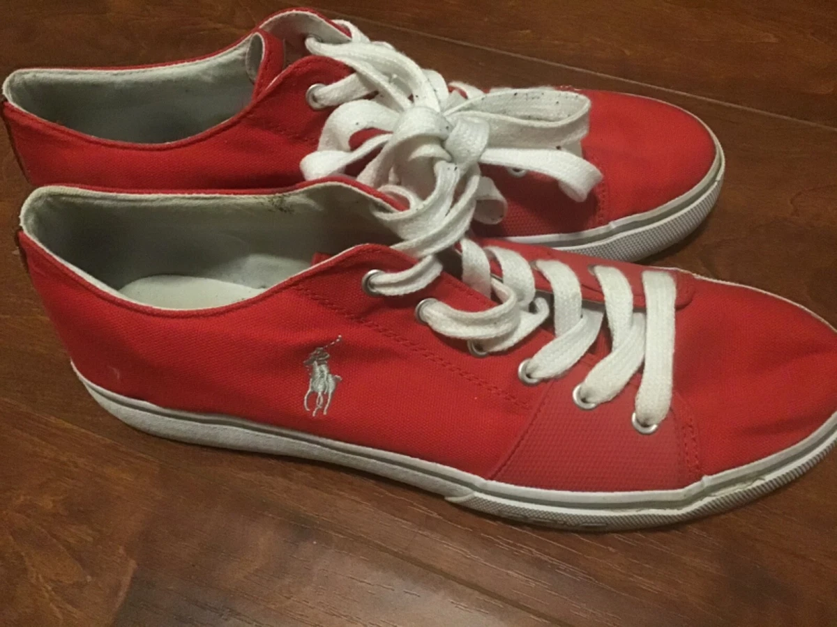 Red canvas clearance shoes online