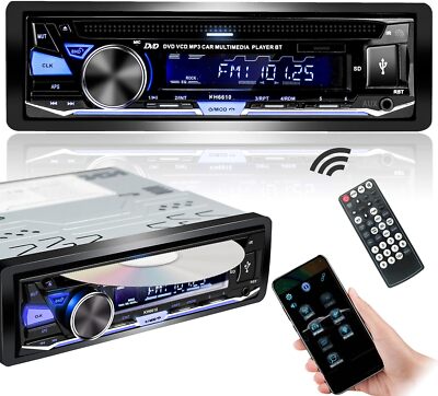 Autoradio mit CD-Player Bluetooth DVD APP-Steuerung 1 DIN USB AUX RDS Radio
