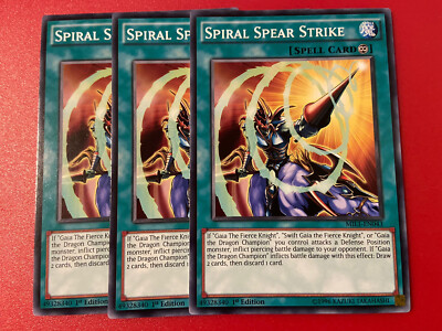 3x Spiral Spear Strike 1st edition YuGiOh MIL1-EN043 Pack Fresh