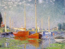 CLAUDE MONET CANVAS PICTURE PRINT WALL ART - Red Boats at Argenteuil SEASCAPE