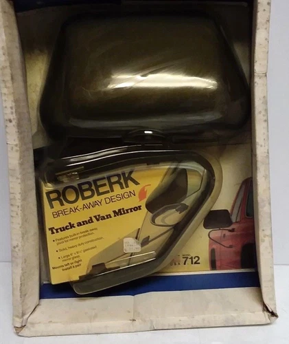 ROBERK 712 BREAK-AWAY TRUCK AND VAN BLACK UNIVERSAL MIRROR, CHROME, DUAL MOUNT