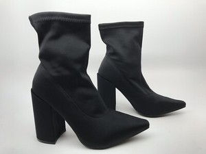 public desire salt black block heel sock boots