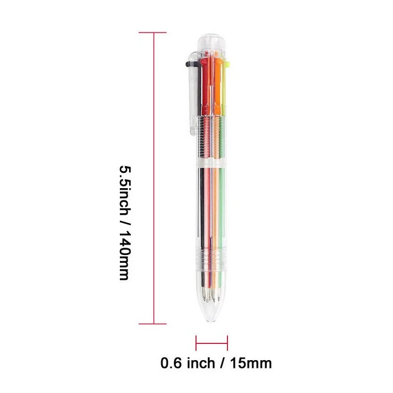 20X Bolígrafo Multicolor 6 en 1 Color Bolígrafos Escuela Niños Oficina Foto 2 de 4