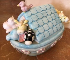 LARGE ANIMAL ARK~1998 ABOUT FACE DESIGNS~NIGHT LIGHT COVER-CERAMIC~SUPER CUTE!!