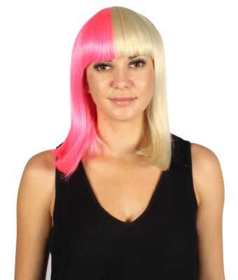 Two-tone Pink and Blonde Medium Bob Wig HW-3287