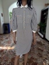 Luisa Spagnoli Abito Vintage Anni '80 Bianco E Nero Taglia 42