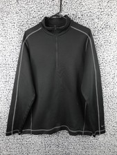 Nike Golf Pullover Men  s Large 1/4 Zip Nike Therma-fit Black Flaws