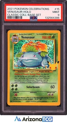 Pokemon 2021 Venusaur 15/102 Celebrations Classic Collection Base Set PSA 9