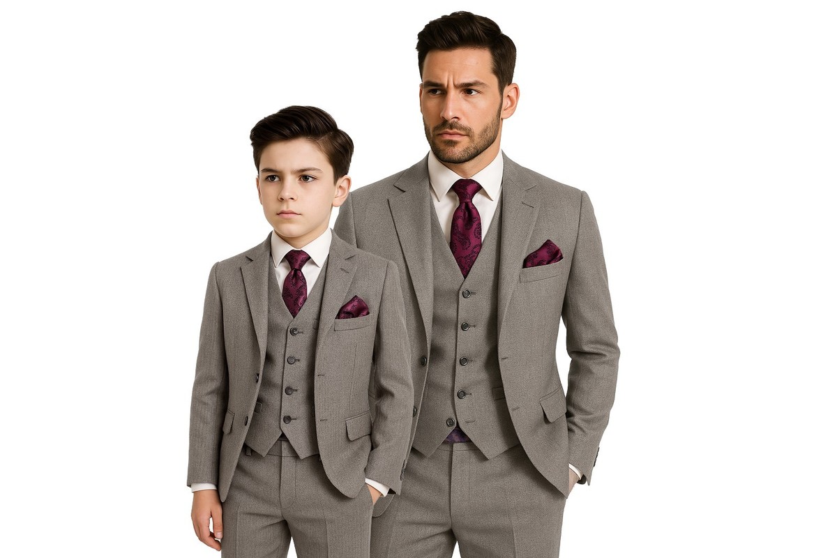 Funny Father And Son Matching Button Up Shirts Mens Boys Tweed Check Suit  Father Son Matching Green Tailored Piece