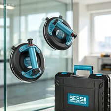 SEESII Vakuum-Saugheber 8 Zoll 2er-Set 200kg mit Pumpe f&uuml;r Glas Fliesen Granit