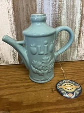 Vintage Seaglass Blue Home Essentials Ceramic Olio Oil Dispenser Pitcher