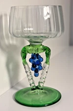 Art Deco Glass Bimini & Lauscha by Fritz Lampl Cordial Aperitif Glass Grape