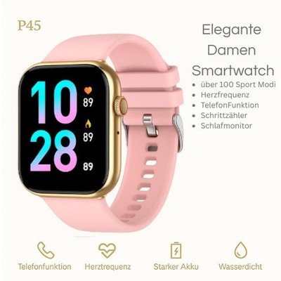 Damen Smartwatch mit Telefonfunktion 1,85'' mit Herzfrequenzmessung  Android +iOS