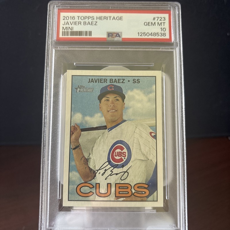 2016 Topps Heritage High Number - Javier Báez #723 Mini /100 Graded PSA 10 GEM
