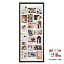 41x17 Inch Large Collage Picture Frame,Wooden Multi 20 opening-wood-1Pcs Black