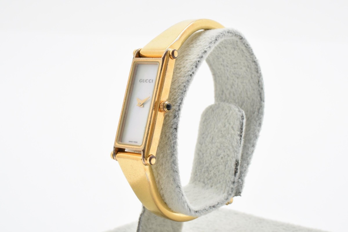 NEAR MINT] Gucci 1500L Gold White Shell Dial 12mm Quartz Watch