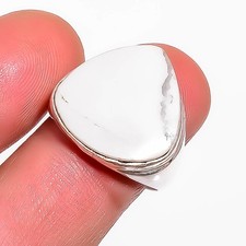 Howlite - Usa Gemstone Handmade 925 Sterling Silver Jewelry Ring s.8 T38