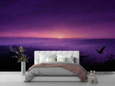 3D AI Sky Forest Sunset Landscape Wallpaper Wall Murals Removable Wallpaper