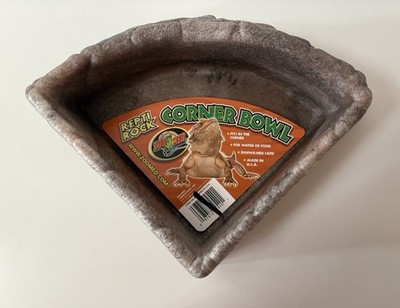 Zoo Med Repti Rock Corner Bowl Food or Water Dish - Large - NEW
