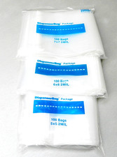 300 Assorted Zip Seal Lock Bags 5x5 6x6 7x7 Clear 2MIL Zippit Reloc 3 Sizes Bags