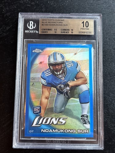 Ndamukong Suh [Blue Refractor] #C160 2010 Topps Chrome card