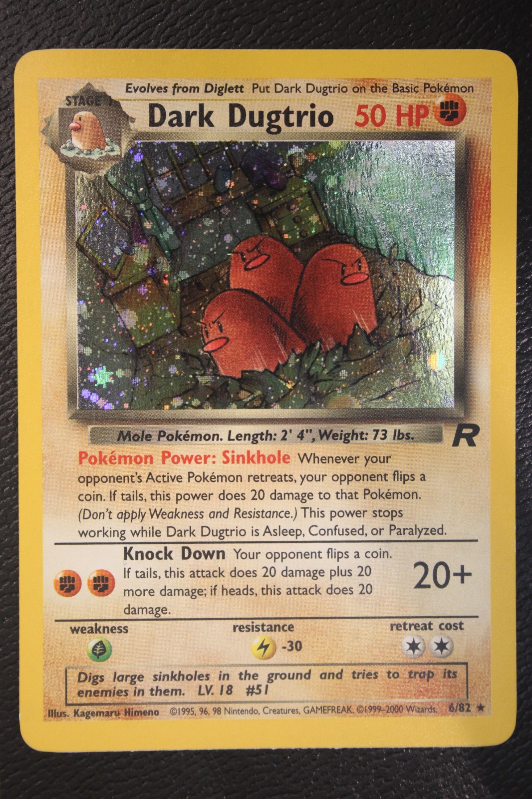 NM Pokémon TCG Dark Dugtrio Team Rocket 6/82 HOLO Rare 2000