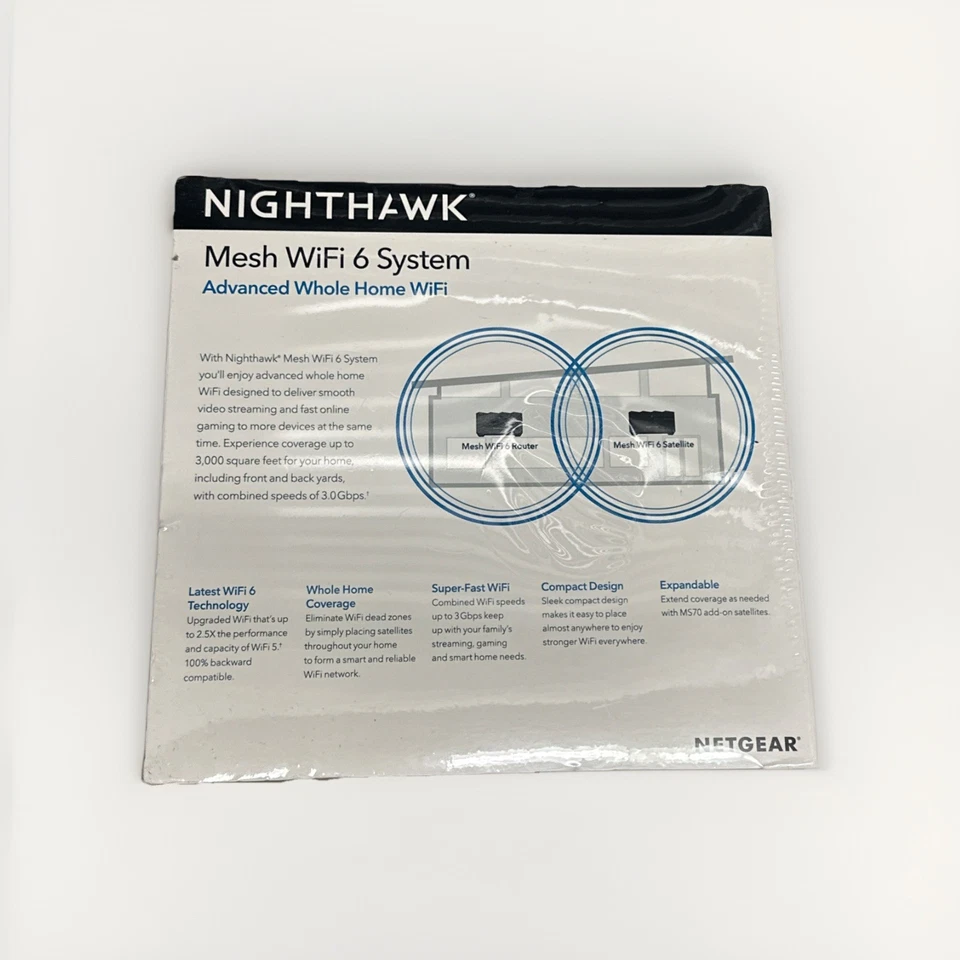 NETGEAR Nighthawk Advanced Whole Home Mesh WiFi 6 System (MK72)– AX3000 Router - Image 2 of 4