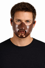 Brown Fancy Dress Plastic Hockey Goalie Mask Halloween Hannibal Lecter Costume